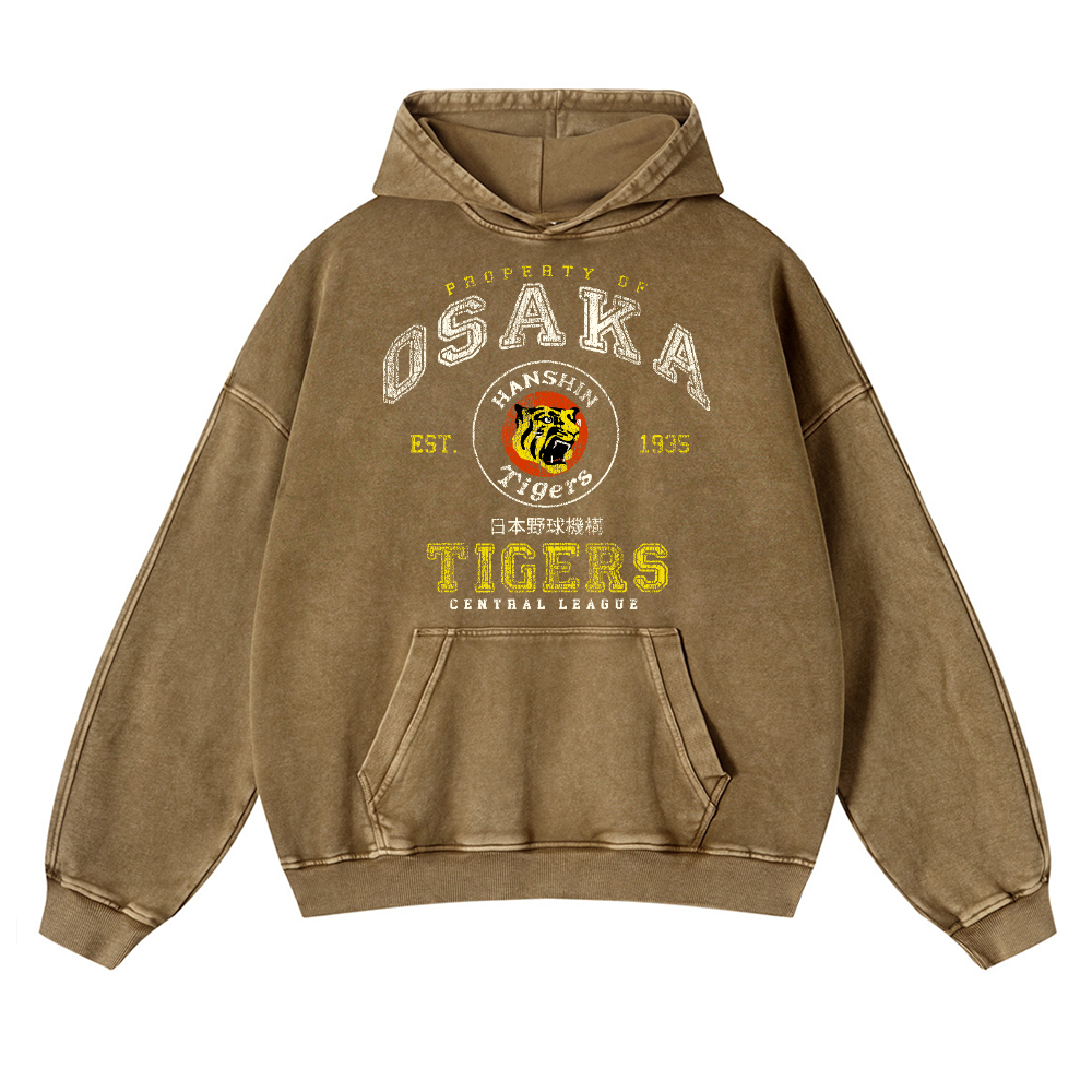 Osaka Tigers Vintage Washed Thick Cotton Hoodie