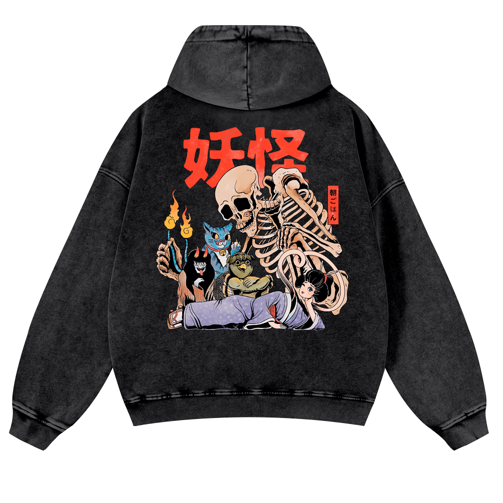 Ghost Vintage Washed Cotton Back Art Hoodie