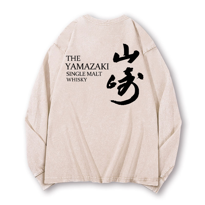 Yamazaki Vintage Washed Cotton Back Art Long-sleeve T-shirt