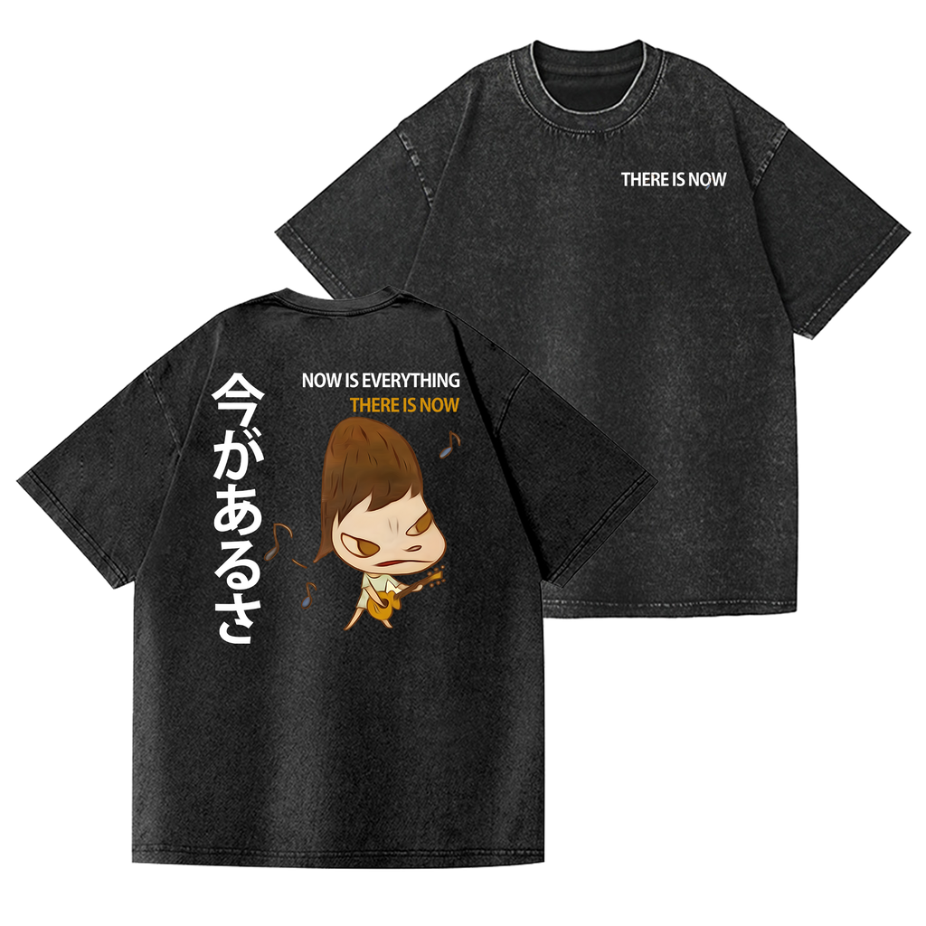Yoshitomo Nara Vintage Wash Japanese Design Back Art T-Shirt