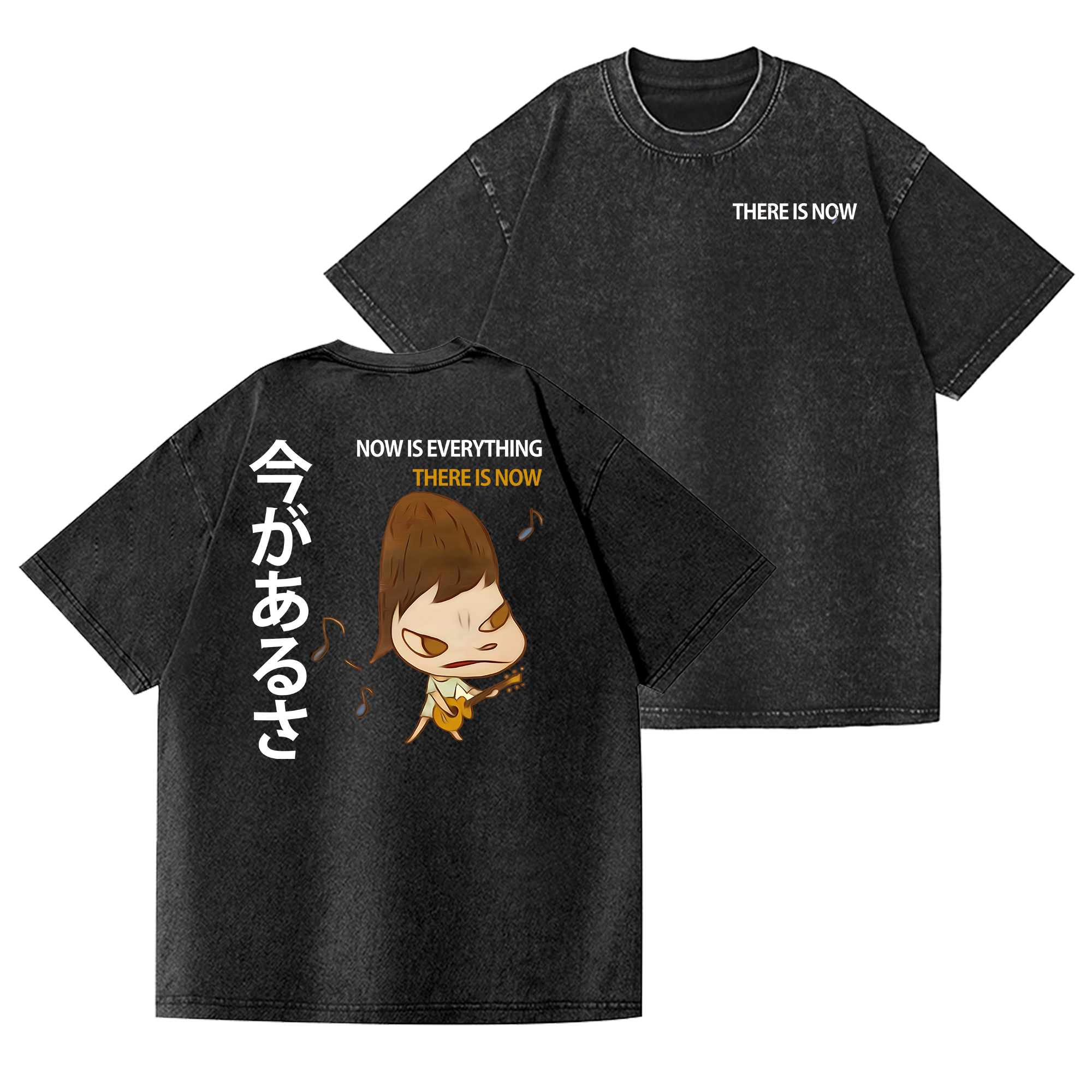 Yoshitomo Nara Vintage Wash Japanese Design Back Art T-Shirt