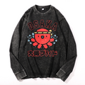 Osaka Octopus Vintage Cotton Wash Crewneck Long-Sleeve T-Shirt