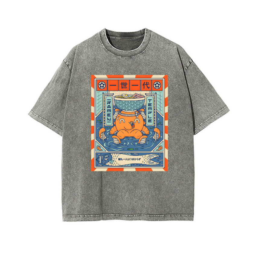 Octopus Vintage Wash Japanese Design T-Shirt