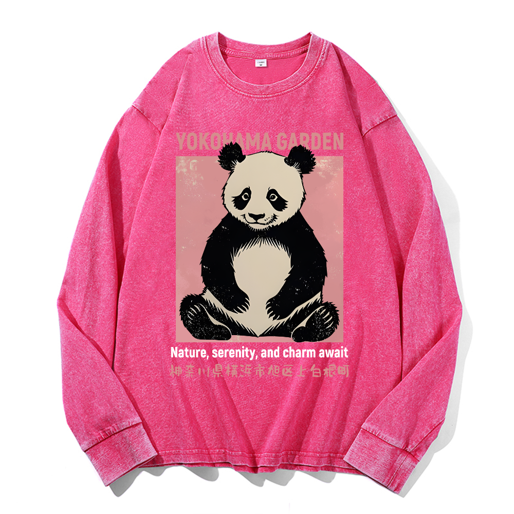 Yokohama Garden Vintage Cotton Wash Long-sleeve T-shirt