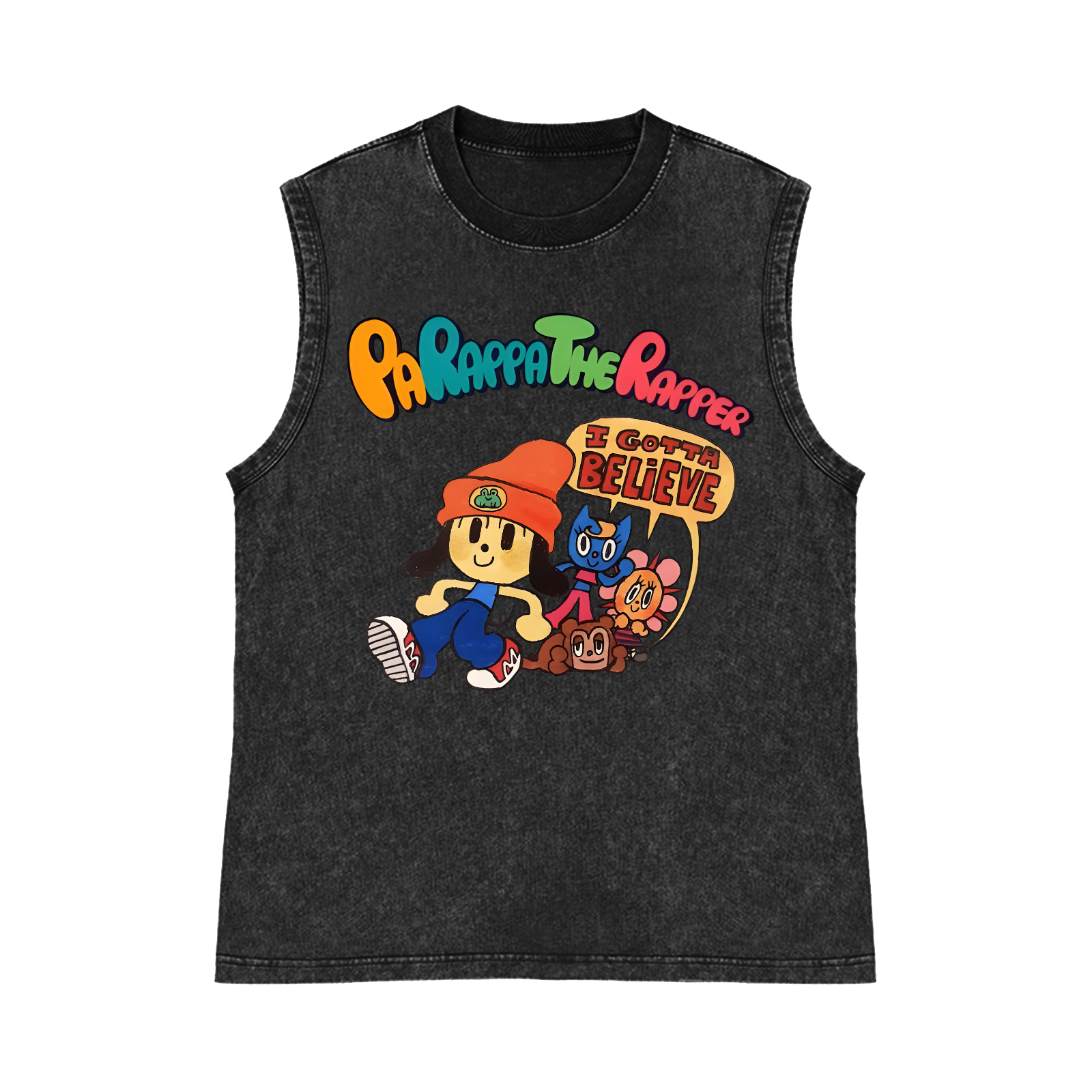 PaRappa the Rapper Pure Cotton Wash-Dyed Sleeveless Tank Top