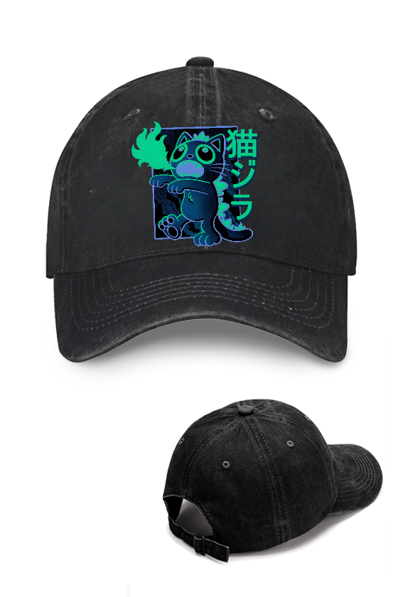 Cat Kaiju  Vintage Cotton Cap