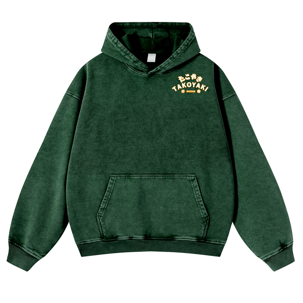 Takoyaki Octopus Vintage Washed Cotton Back Art Hoodie