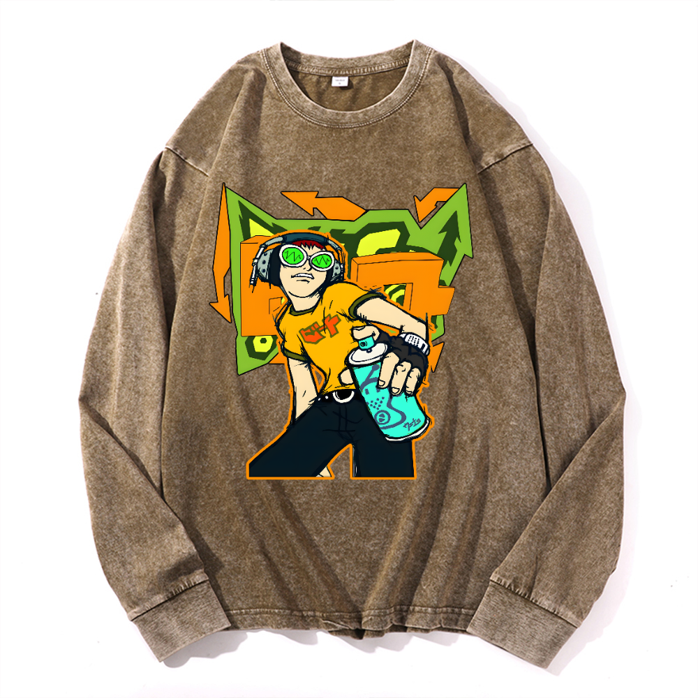 Jet Set Radio Vintage Cotton Wash Long-sleeve T-shirt