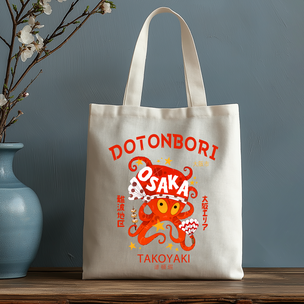 Osaka Dotonbori Japanese Style Canvas Tote Bag