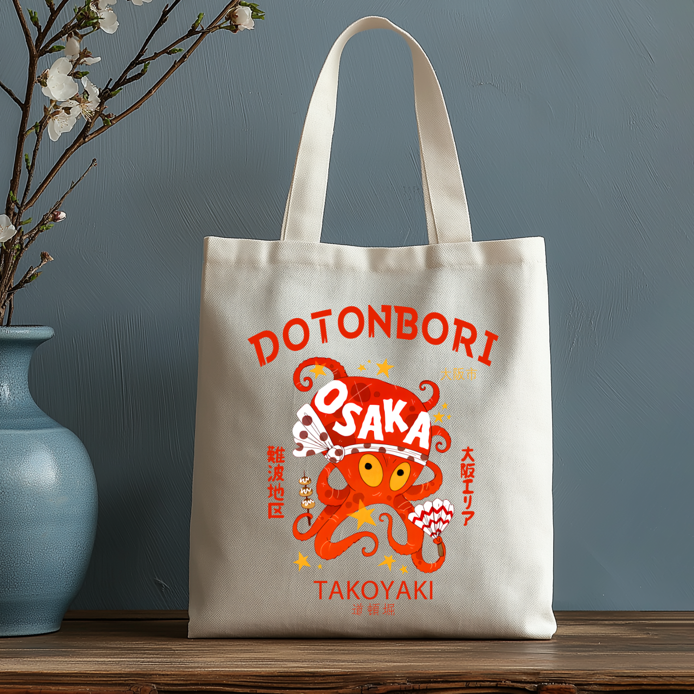 Osaka Dotonbori Japanese Style Canvas Tote Bag