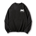 Cat Vintage Washed Cotton Back Art Long-sleeve T-shirt