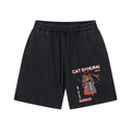 Cat Samurai Vintage Pure Thick Cotton Shorts