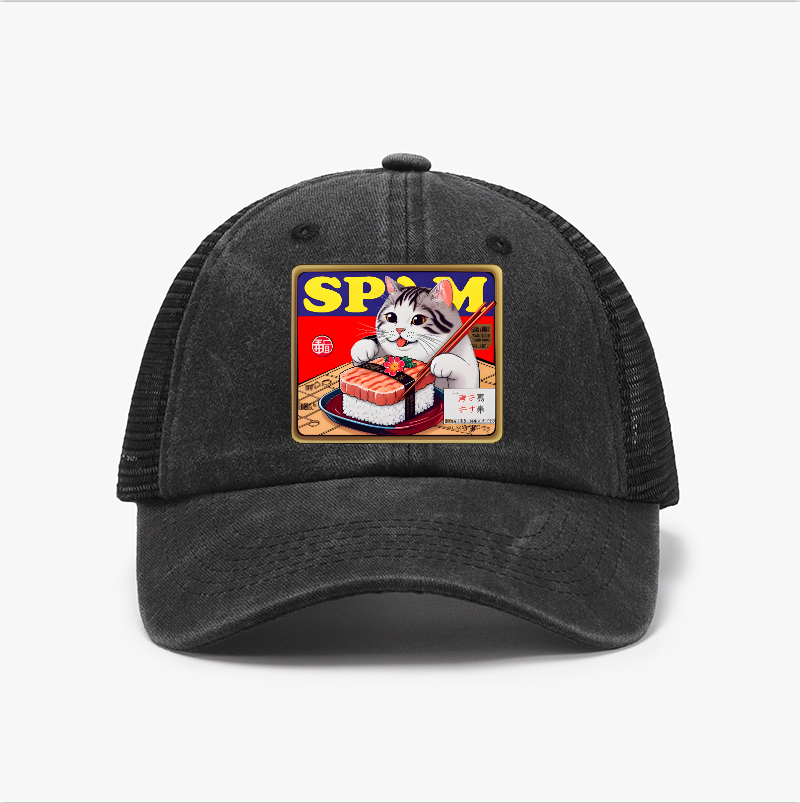 Spam SuShi Cat Vintage Cotton Breathable Hat
