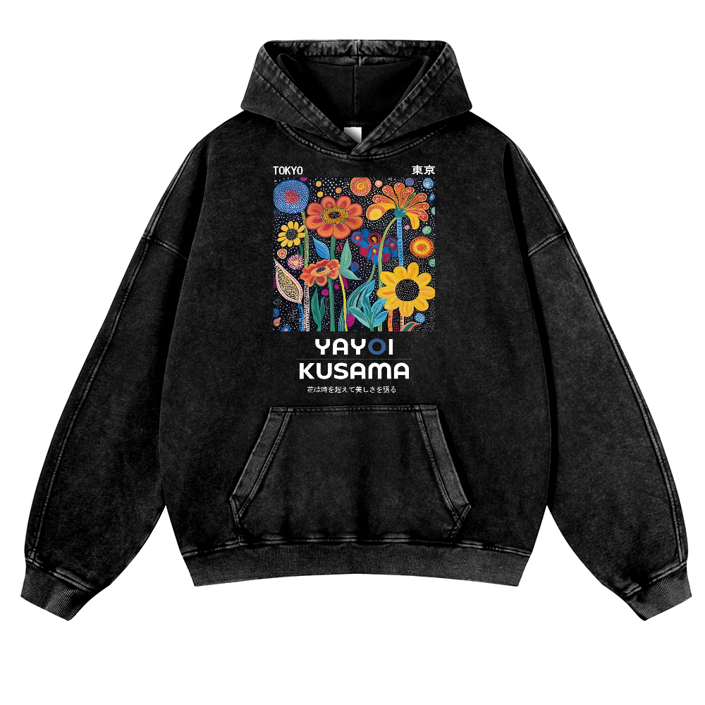 Yayoi Kusama Vintage Washed Thick Cotton Hoodie