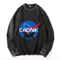 Vintage Cotton Wash Crewneck Long-Sleeve T-Shirt