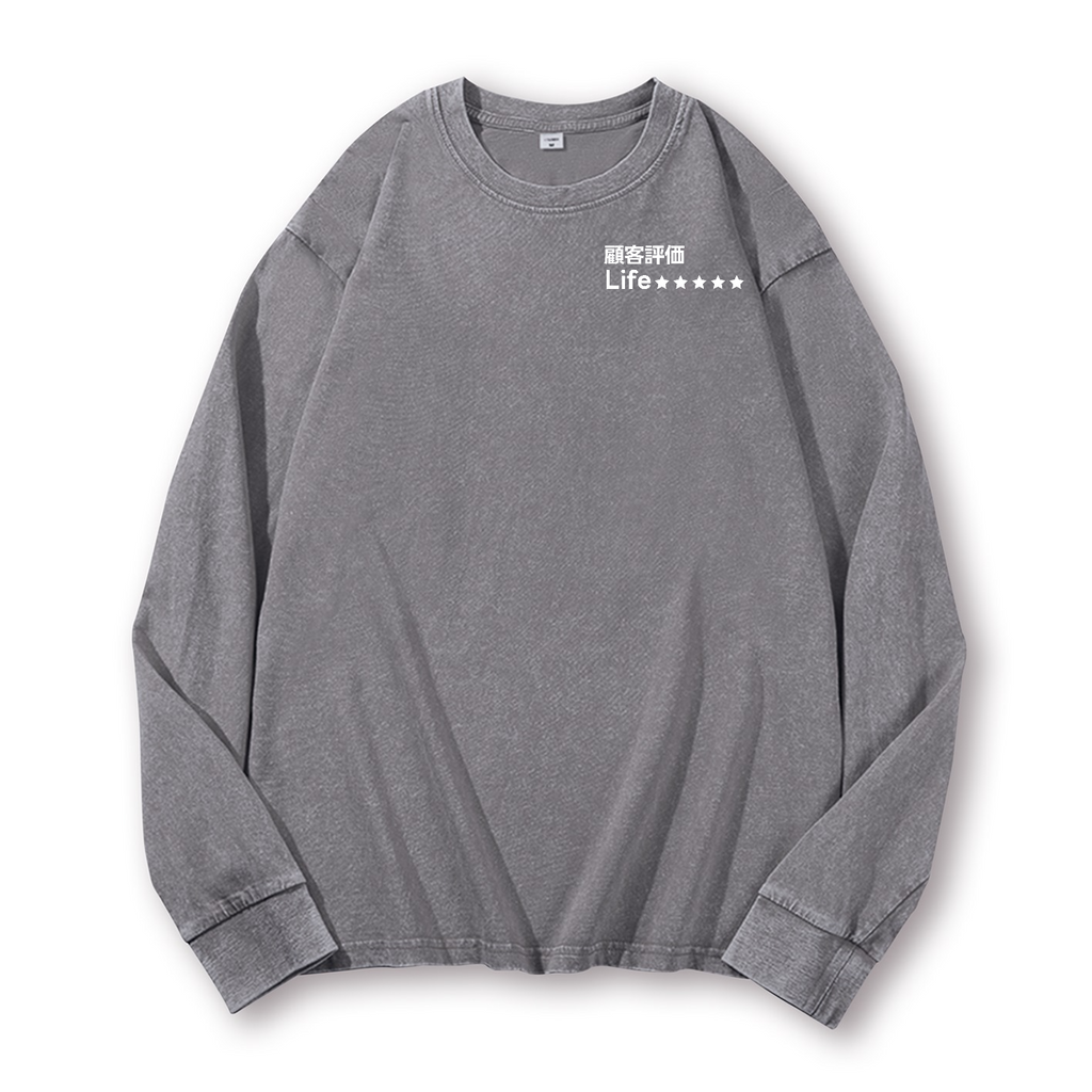 Life Vintage Washed Cotton Back Art Long-sleeve T-shirt