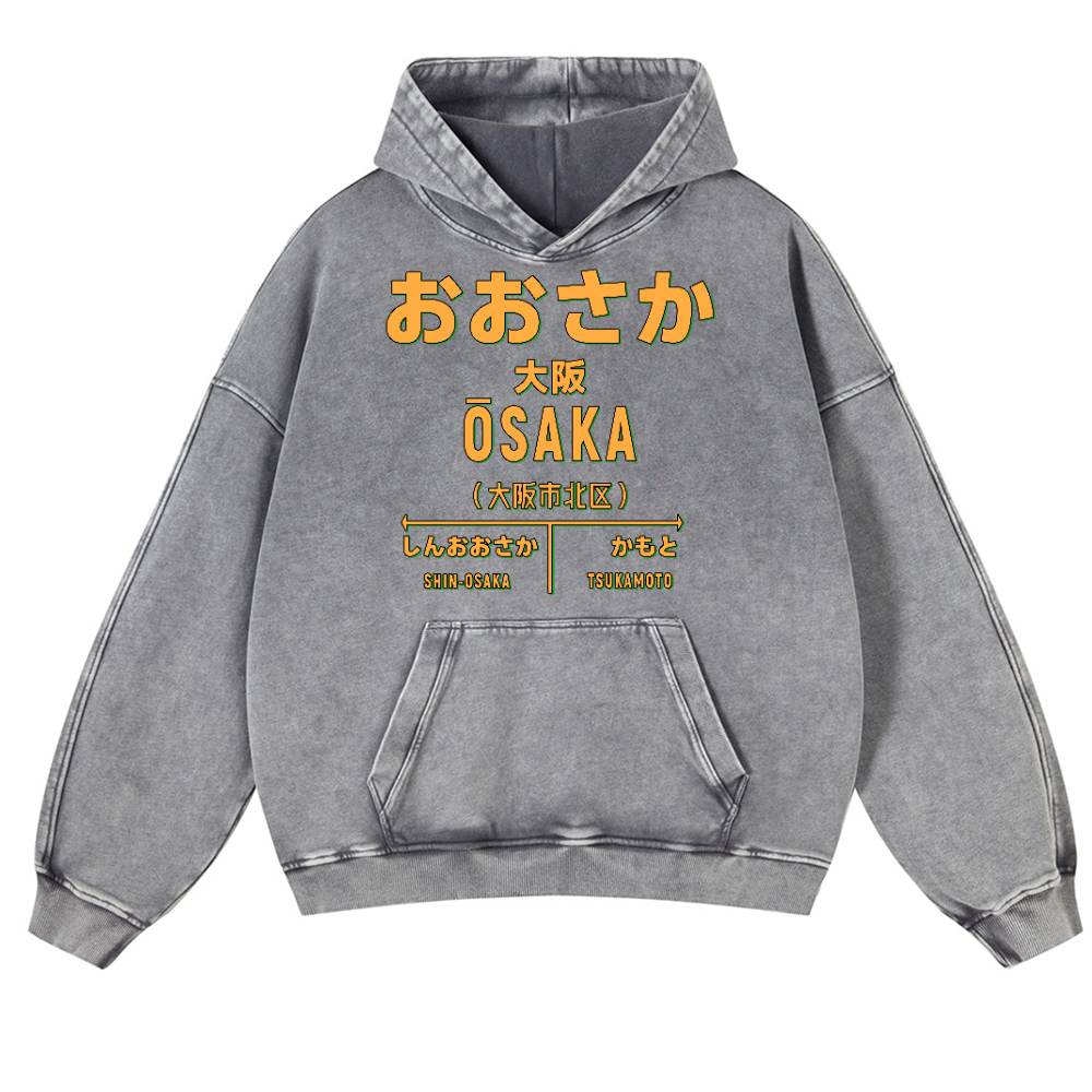 Osaka Vintage Washed Thick Cotton Hoodie