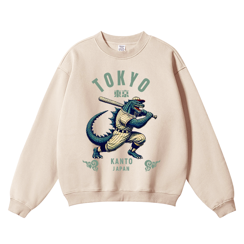 Tokyo Kanto Baseball Vintage Cotton Blend Crewneck Sweatshirt