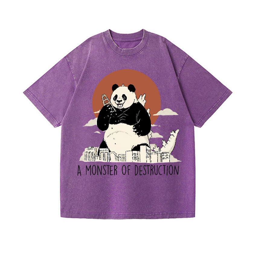 Panda Kaiju Vintage Wash Japanese Design T-Shirt