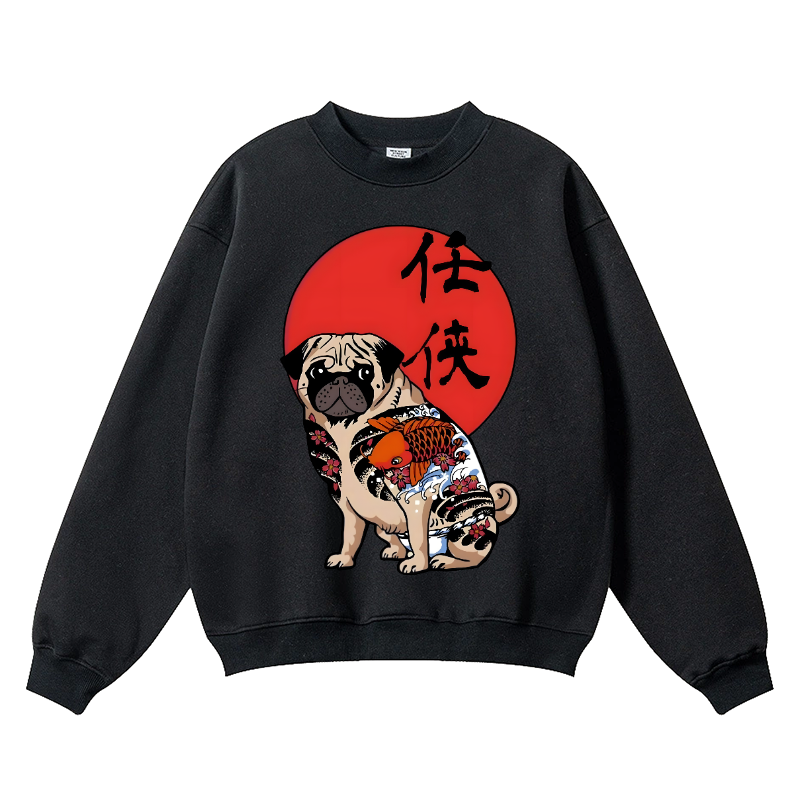 Dog Vintage Cotton Blend Crewneck Sweatshirt