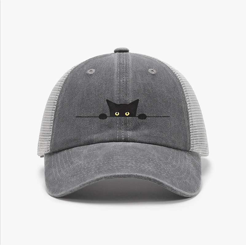Black Cat Vintage Cotton Breathable Hat