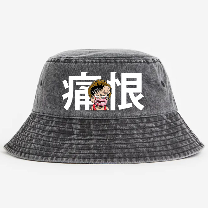 One Piece Luffy Vintage 100% Cotton Bucket Hat