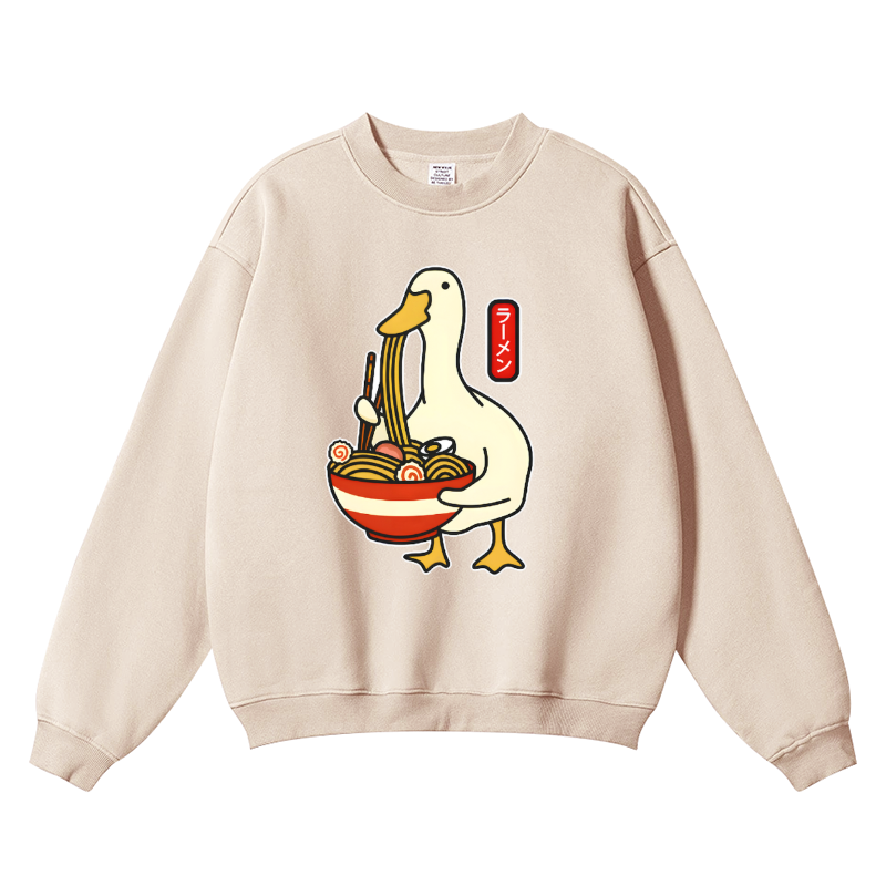 Goose Ramen Vintage Cotton Blend Crewneck Sweatshirt