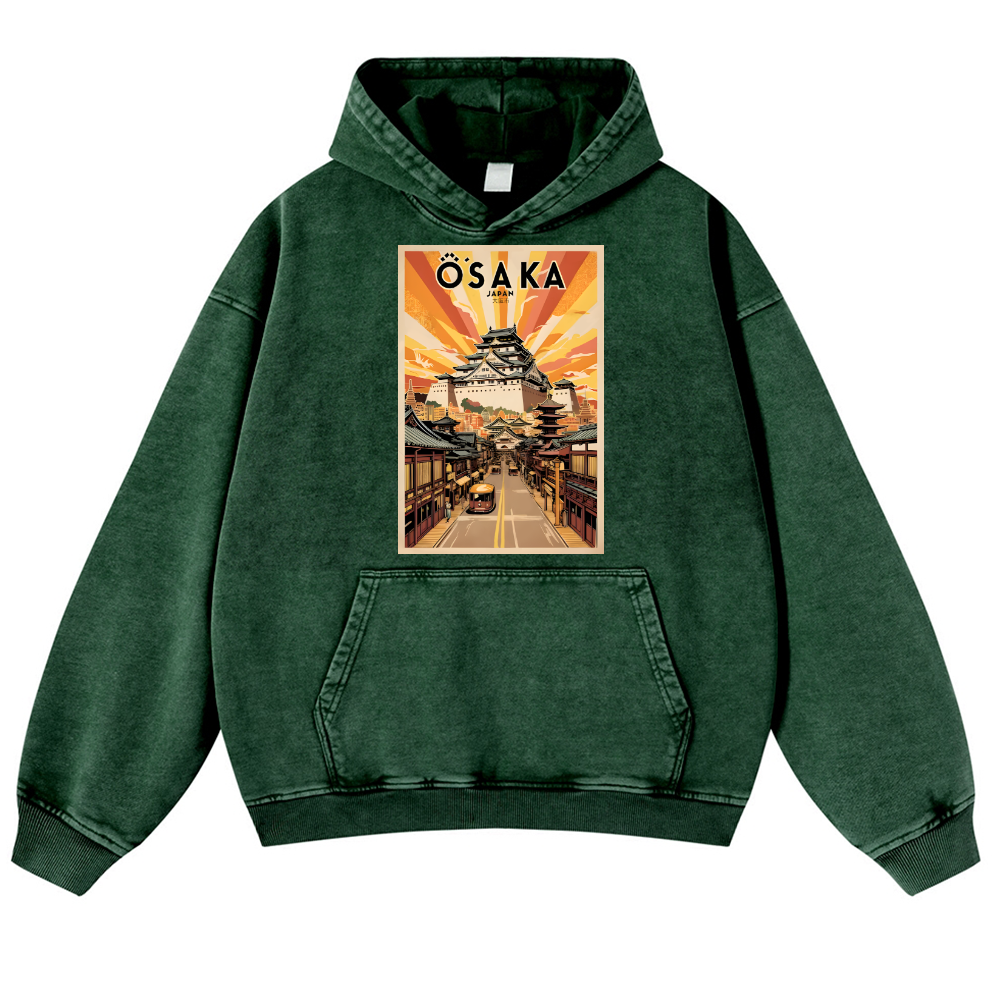 Osaka Vintage Washed Thick Cotton Hoodie