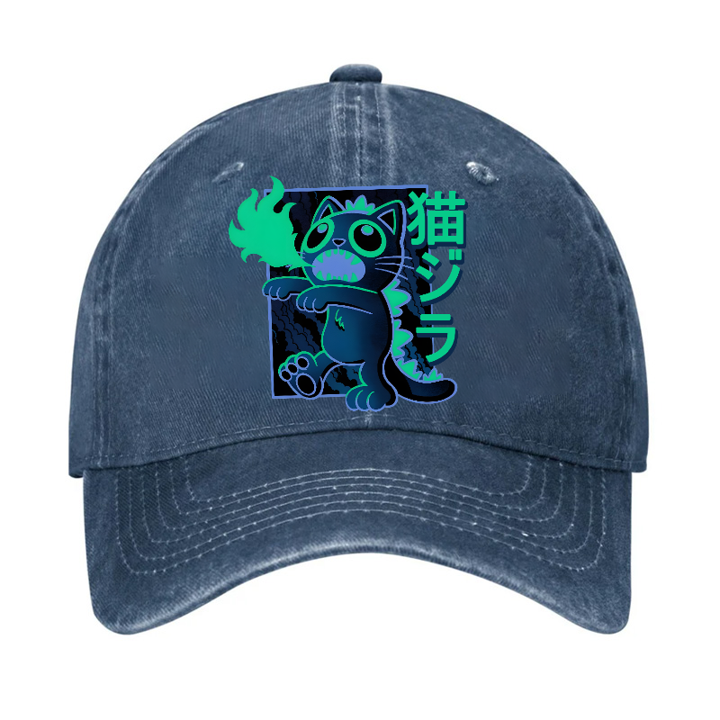 Cat Kaiju  Vintage Cotton Cap