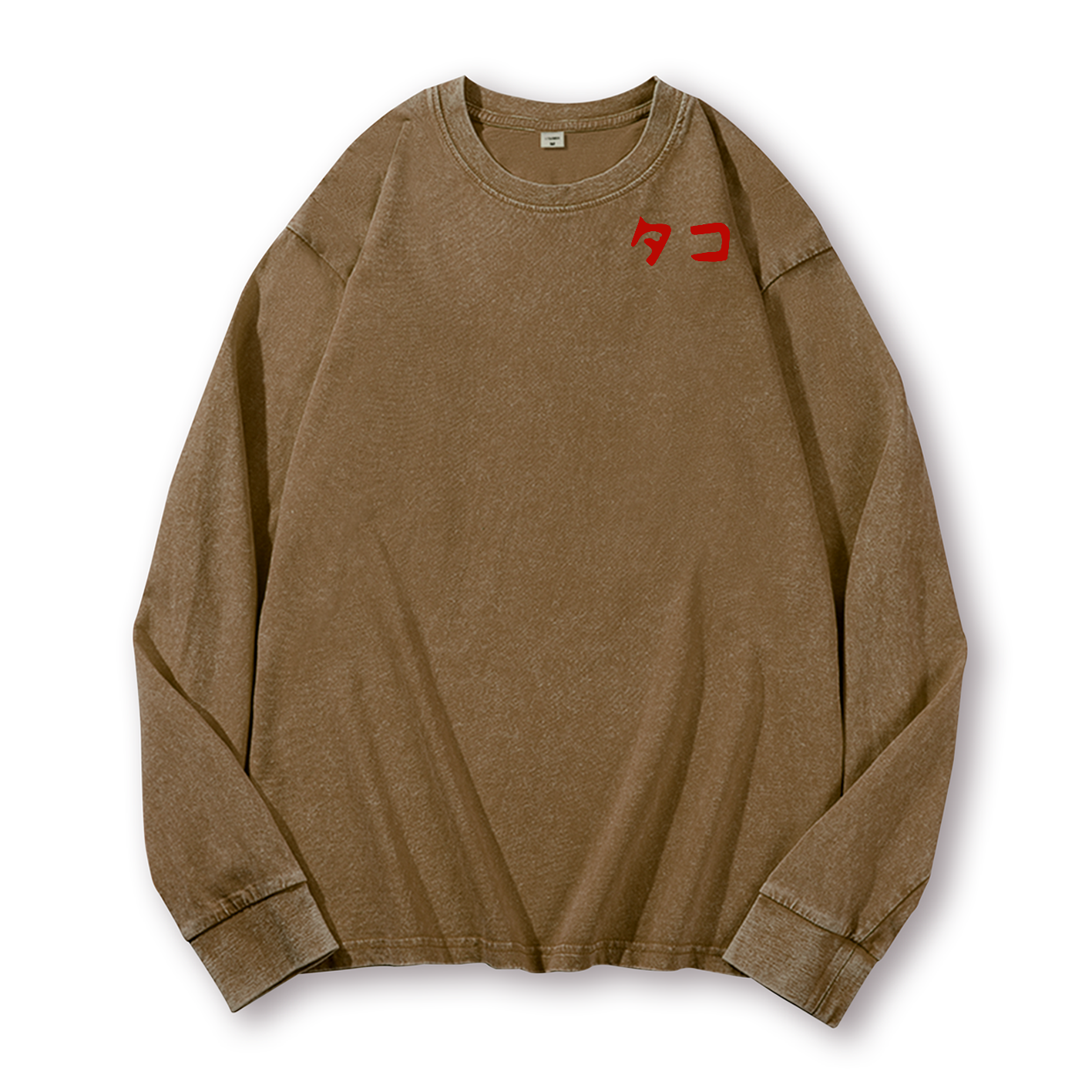 Octopus Vintage Washed Cotton Back Art Long-sleeve T-shirt