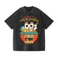 Ramen Lucky Cat Vintage Wash Japanese Design T-Shirt