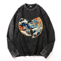 Vintage Cotton Wash Crewneck Long-Sleeve T-Shirt