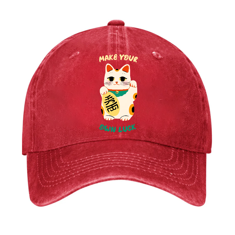 Lucky Cat Vintage Cotton Cap