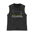 Black Cat Pure Cotton Wash-Dyed Sleeveless Tank Top
