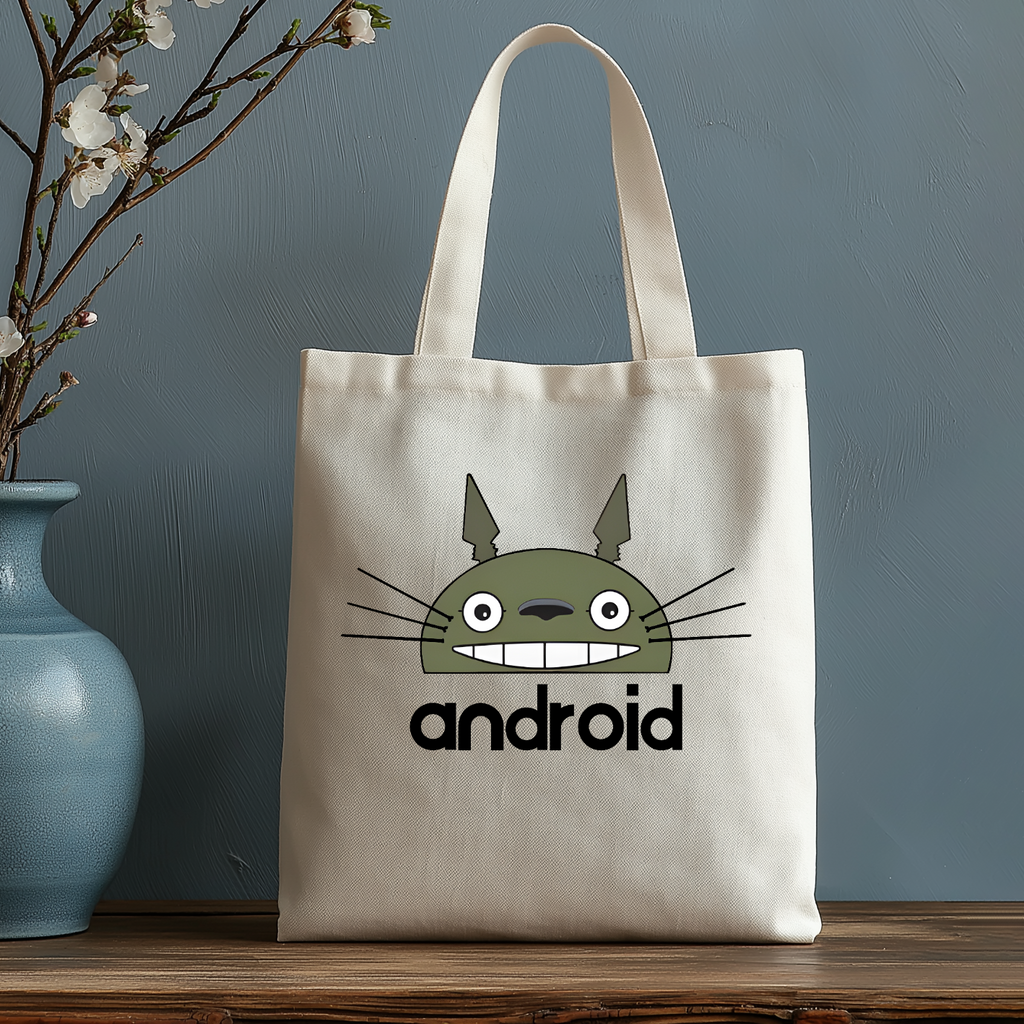 Ghibli Totoro Android Japanese Style Canvas Tote Bag