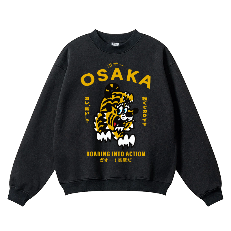 Osaka Tiger Vintage Cotton Blend Crewneck Sweatshirt