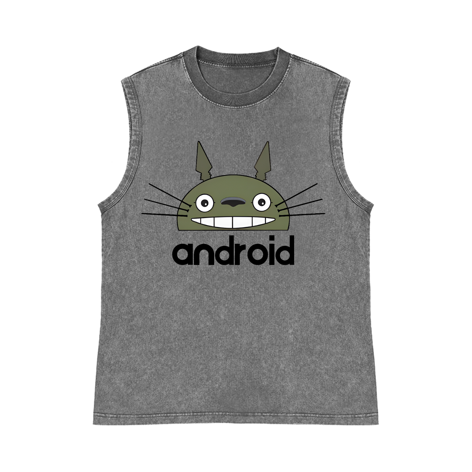Ghibli Totoro Android Pure Cotton Wash-Dyed Sleeveless Tank Top