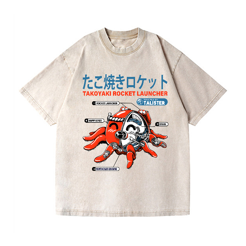 Takoyaki Octopus Vintage Wash Japanese Design T-Shirt