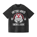 Hattori Hanzo Komainu Vintage Wash Japanese Design T-Shirt