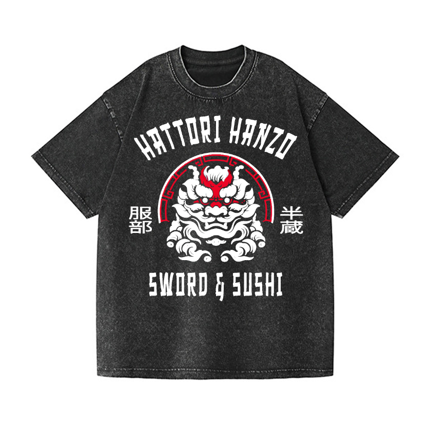 Hattori Hanzo Komainu Vintage Wash Japanese Design T-Shirt