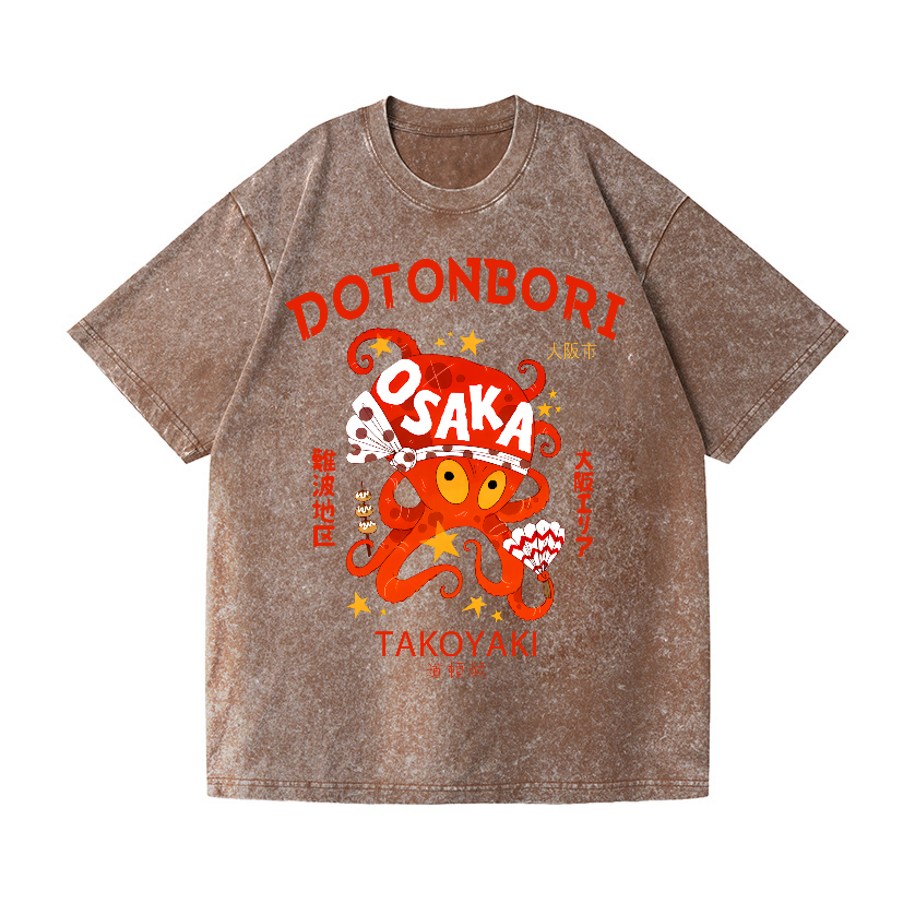 Osaka Dotonbori Vintage Wash Japanese Design T-Shirt