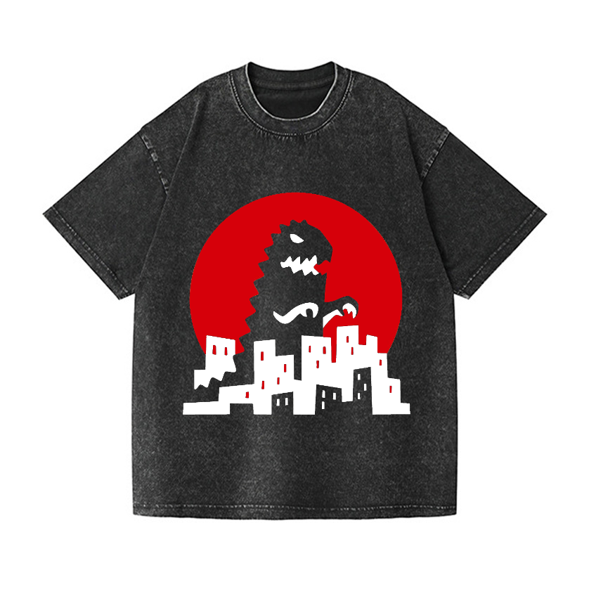 Kaiju Vintage Wash Japanese Design T-Shirt
