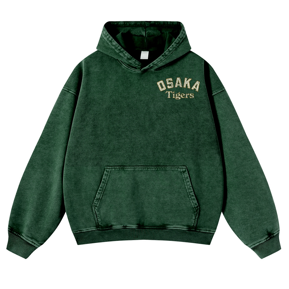 Osaka Tiger 1935 Vintage Washed Cotton Back Art Hoodie