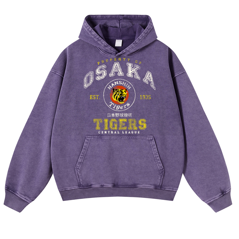 Osaka Tigers Vintage Washed Thick Cotton Hoodie