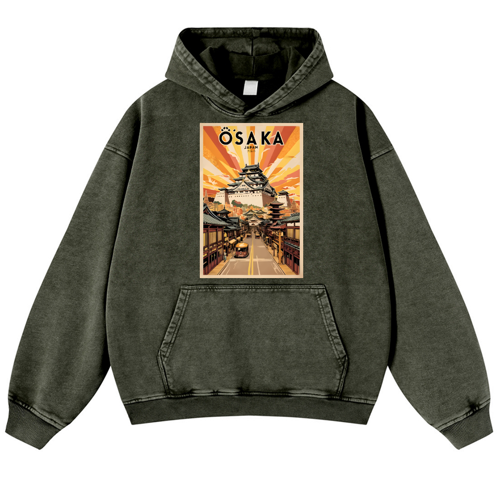 Osaka Vintage Washed Thick Cotton Hoodie