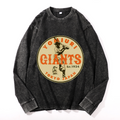 Vintage Cotton Wash Crewneck Long-Sleeve T-Shirt