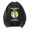 Vintage Cotton Wash Crewneck Long-Sleeve T-Shirt