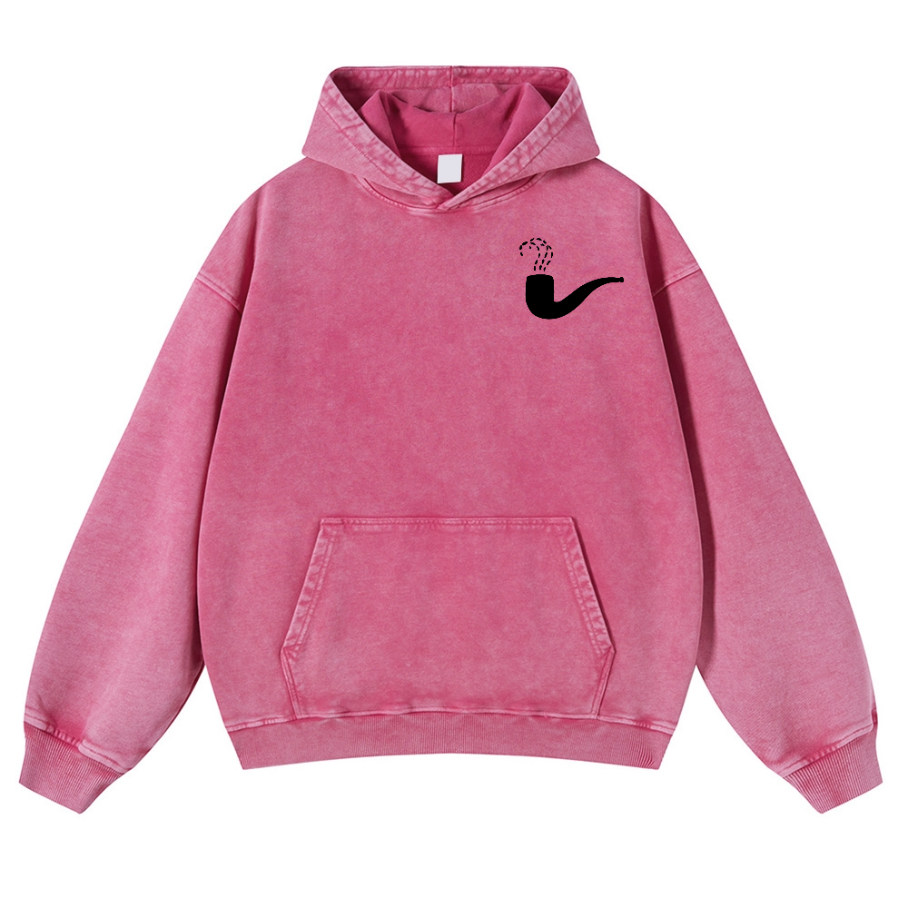Cat Vintage Washed Cotton Back Art Hoodie