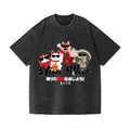 Cat Daruma Vintage Wash Japanese Design T-Shirt