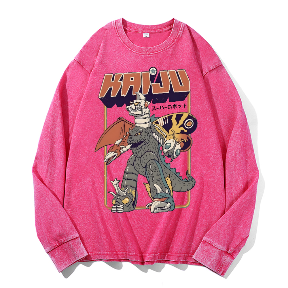 Kaiju Kaiju Vintage Cotton Wash Long-sleeve T-shirt
